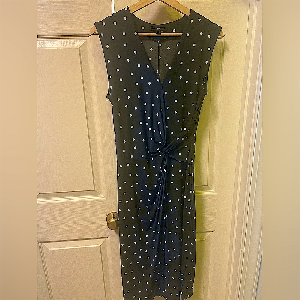 Banana Republic Navy Polka Dot Dress size XS
